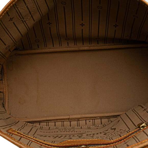 LOUIS VUITTON Authentic Brown Monogram Leather Neverfull PM Tote Bag - Picture 7 of 10